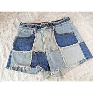 Wild Fable Patchwork Jean Booty Shorts Button Fly  Sz 4 Cut Offs